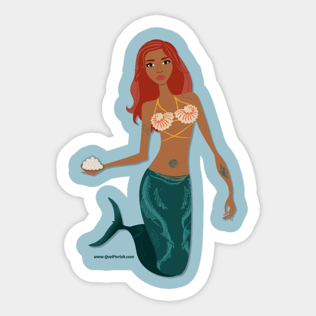 Mermaid Red Hair Sticker by quelparish